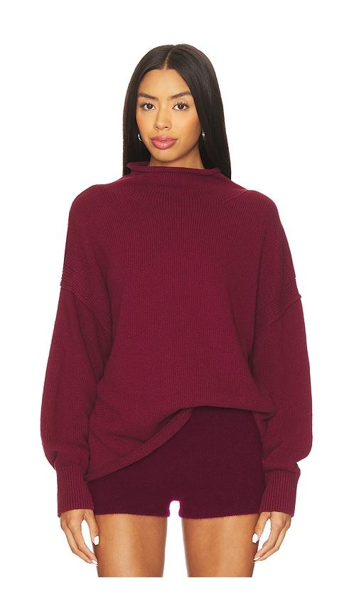 free people x we the free torres sweater in dionysus in burgundy.