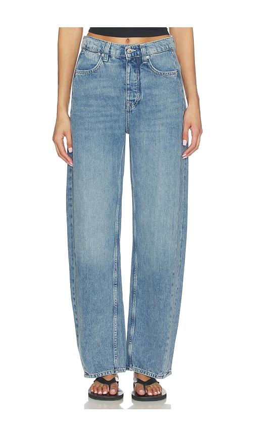 free people x we the free truro baggy puddle jean in blue.
