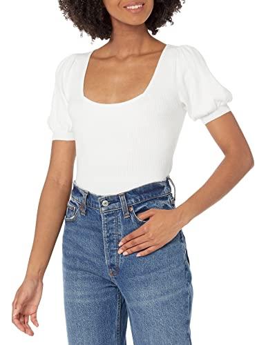 french connection women's babysoft top, winter white, xs