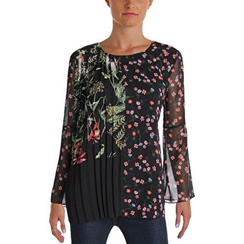 french connection women's bluhm bottero sheer top, black/multi, 12