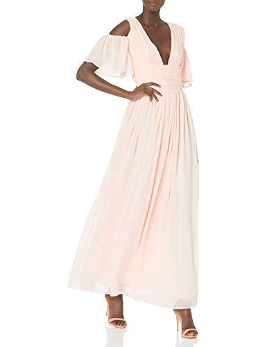 french connection women's constance drape maxi dress, pink opal, 10