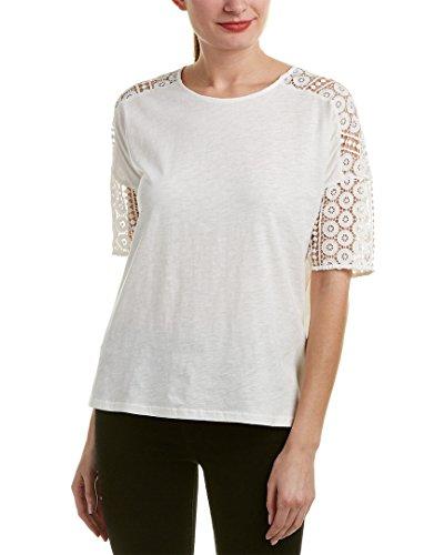 french connection women's dune lace top, summer white, s