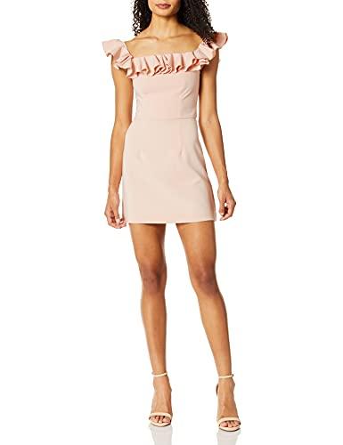 french connection women's whisper light ruffle dress, satin slipper, 4