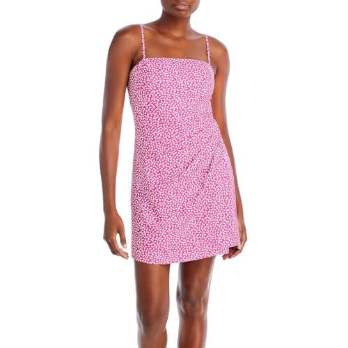 french connection womens above knee gathered mini dress pink 4