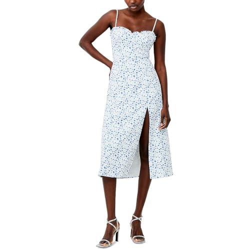french connection womens camille floral smocked midi dress white 4