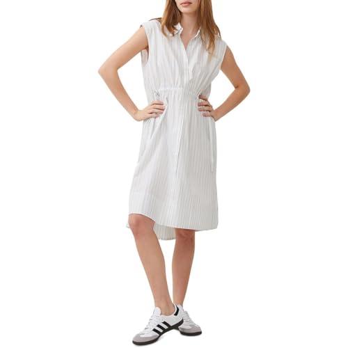 french connection womens cotton above knee shirtdress white m