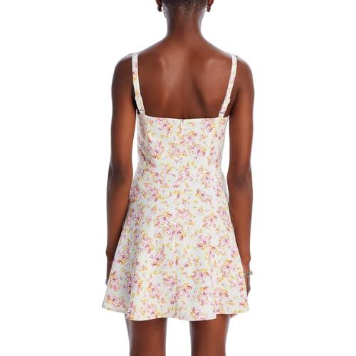 french connection womens floral print short mini dress white 8