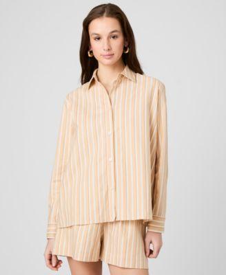 french connection womens sandlot striped shirt striped drawstring pants