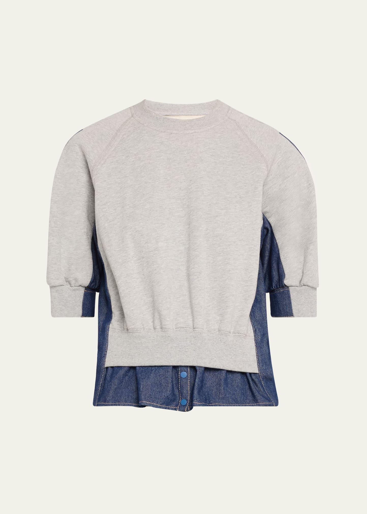 french terry denim top