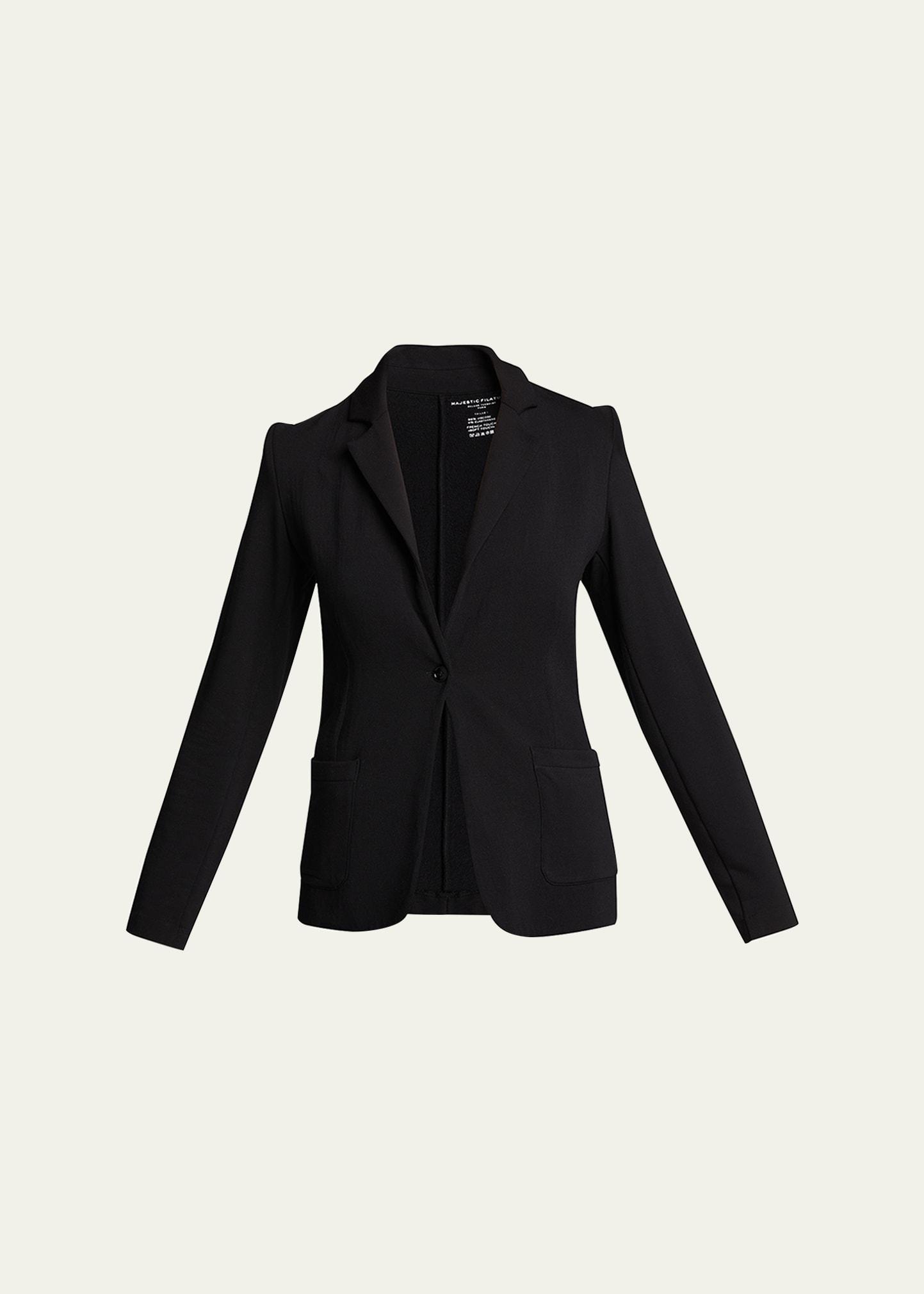 french terry one-button blazer
