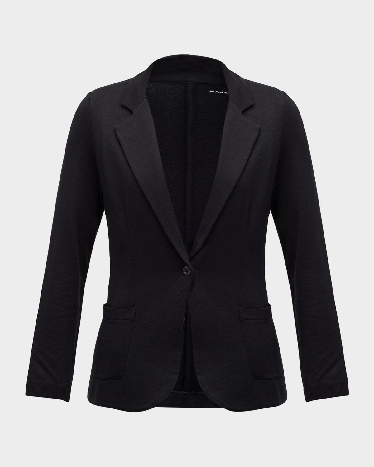 french terry one-button blazer