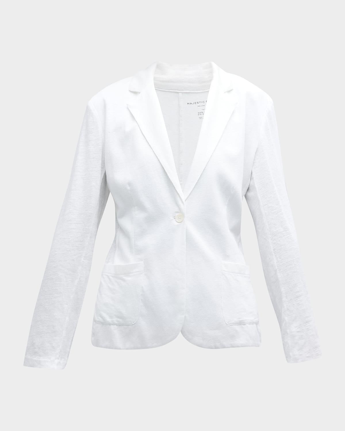 french terry one-button blazer