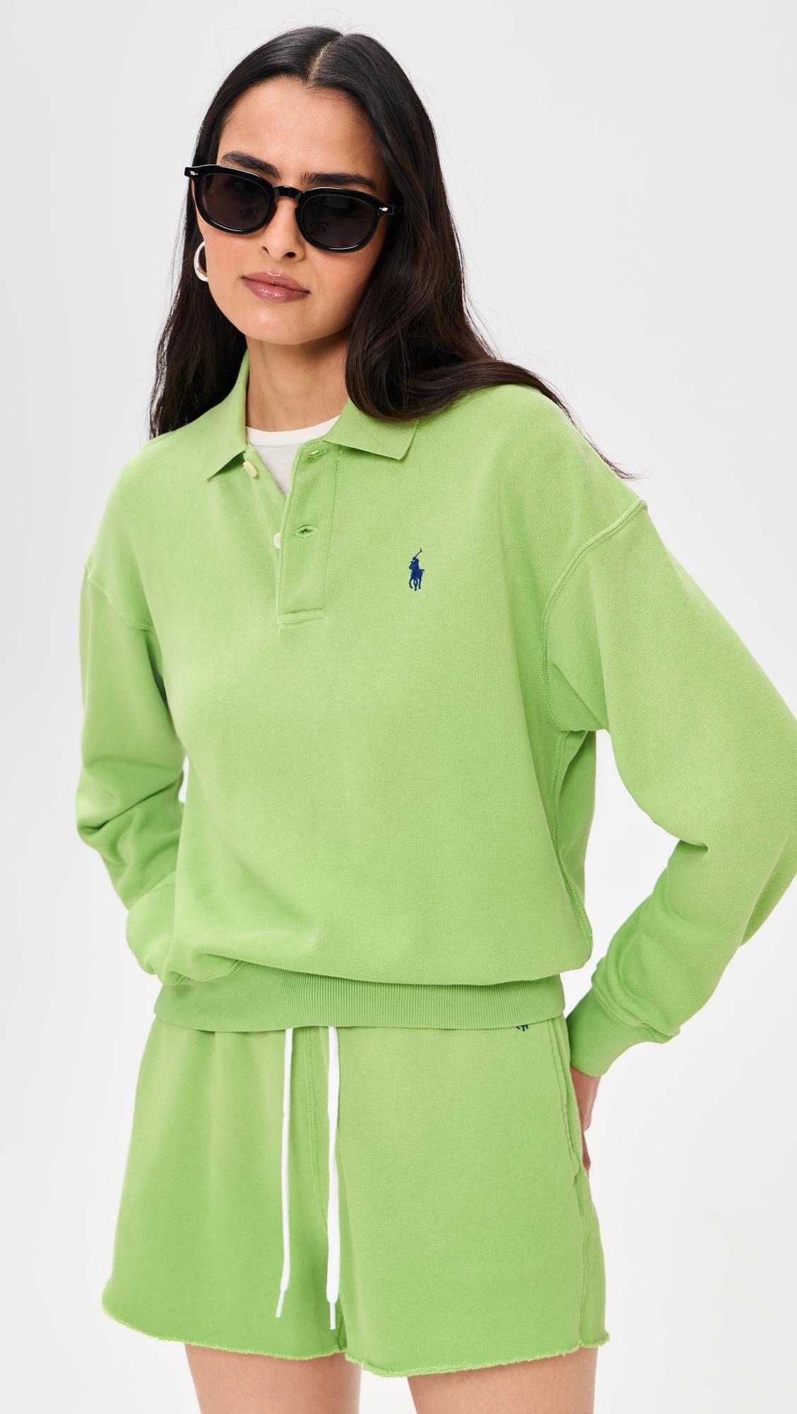 french terry polo pullover