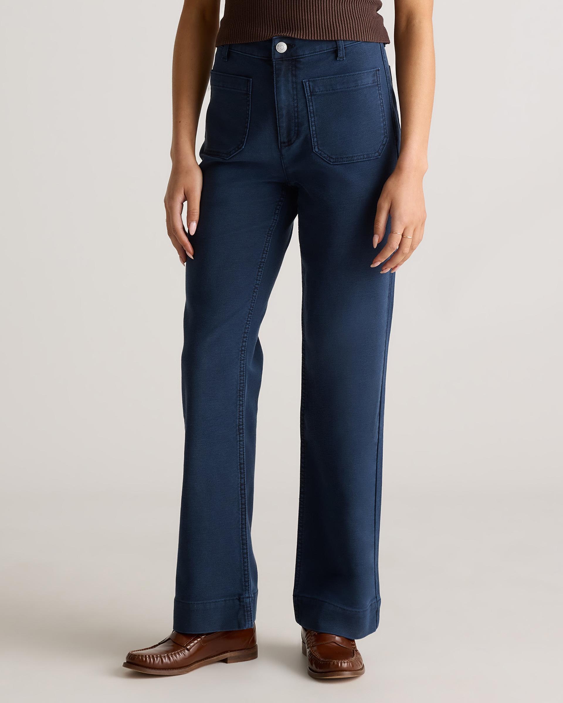 french terry wide leg pants