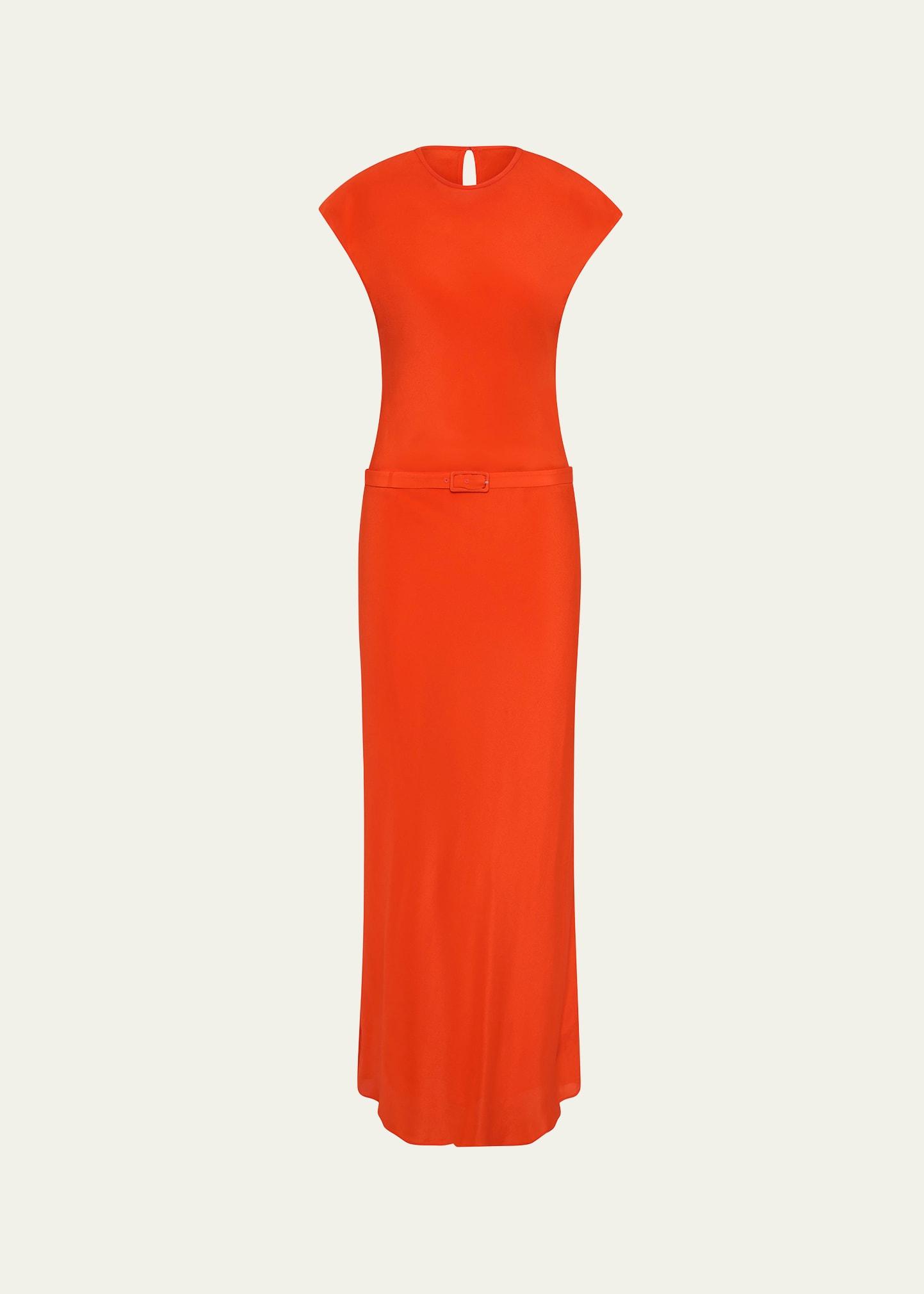 fresca belted silk dress