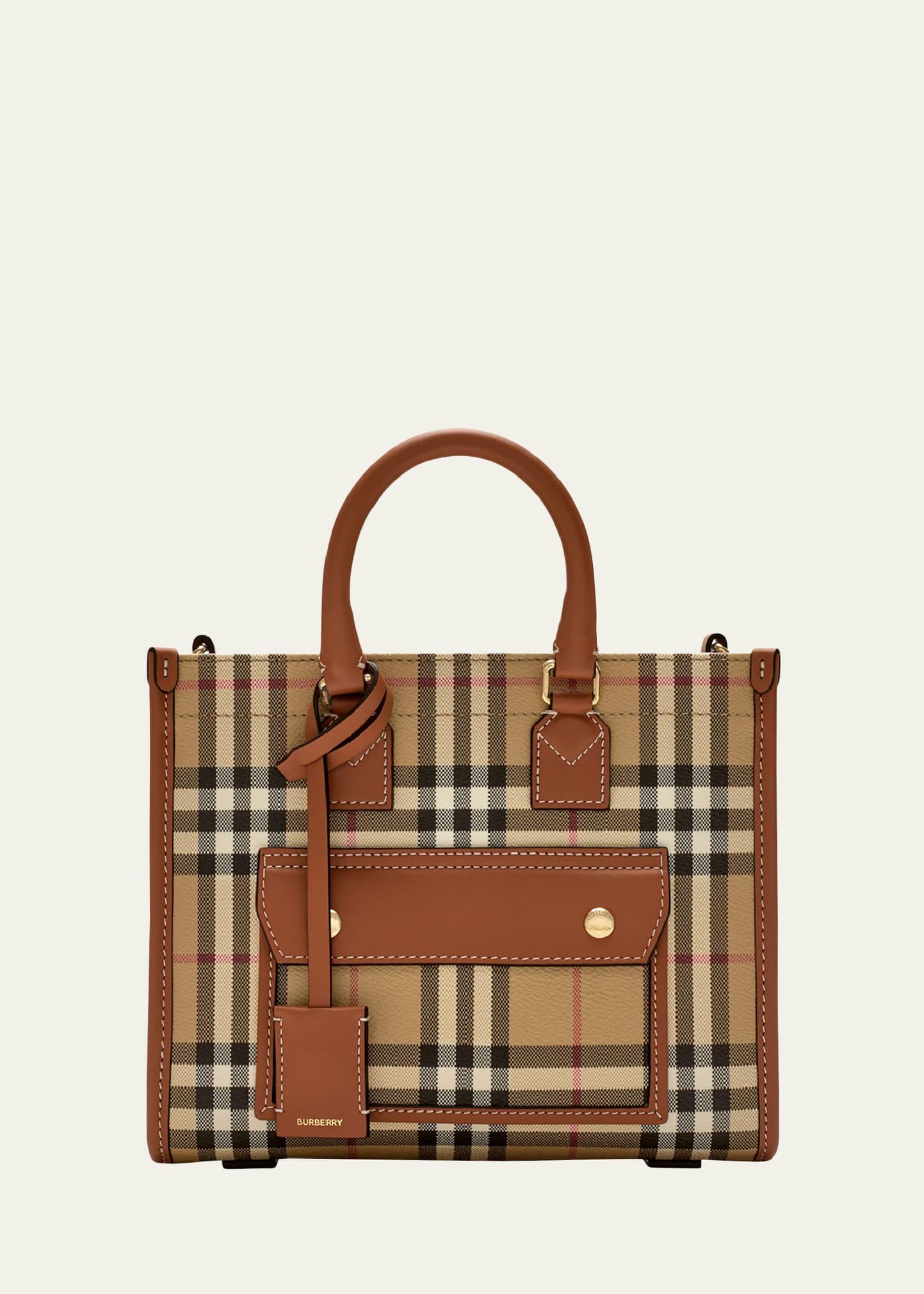 freya check tote bag
