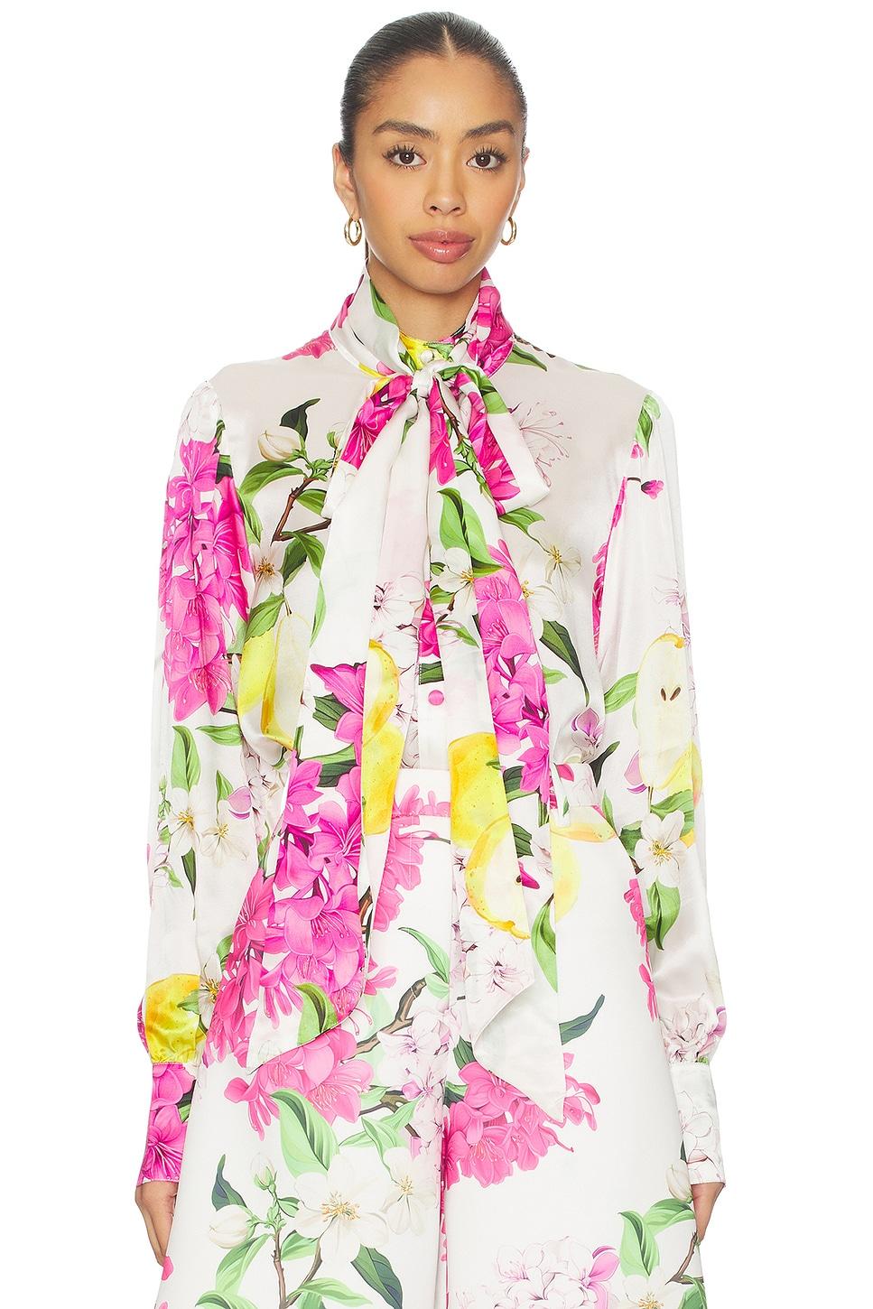 freya tie neck blouse