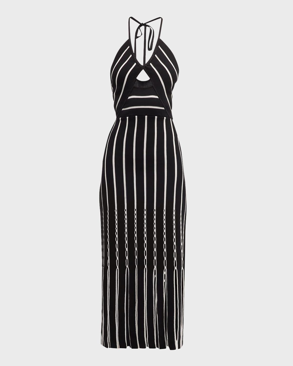 frida striped halter dress