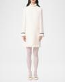 frill high neck contrast trim mini dress