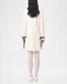 frill high neck contrast trim mini dress