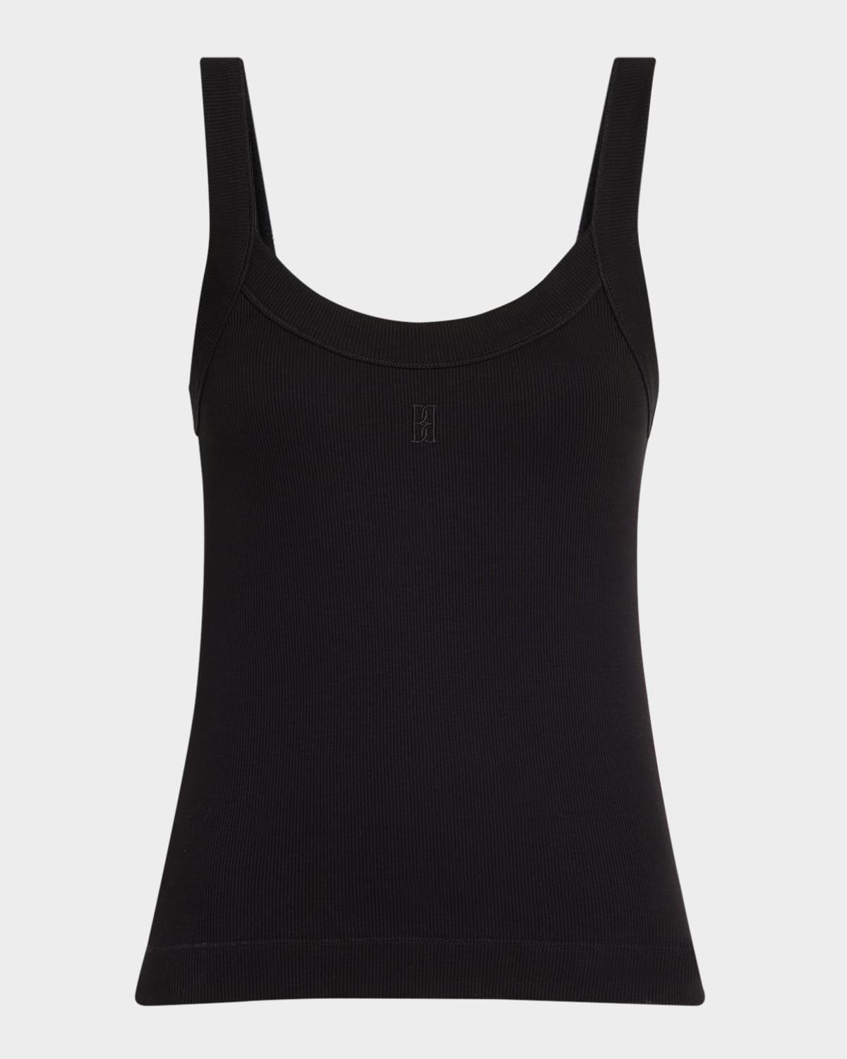 frillio ribbed monogram tank top