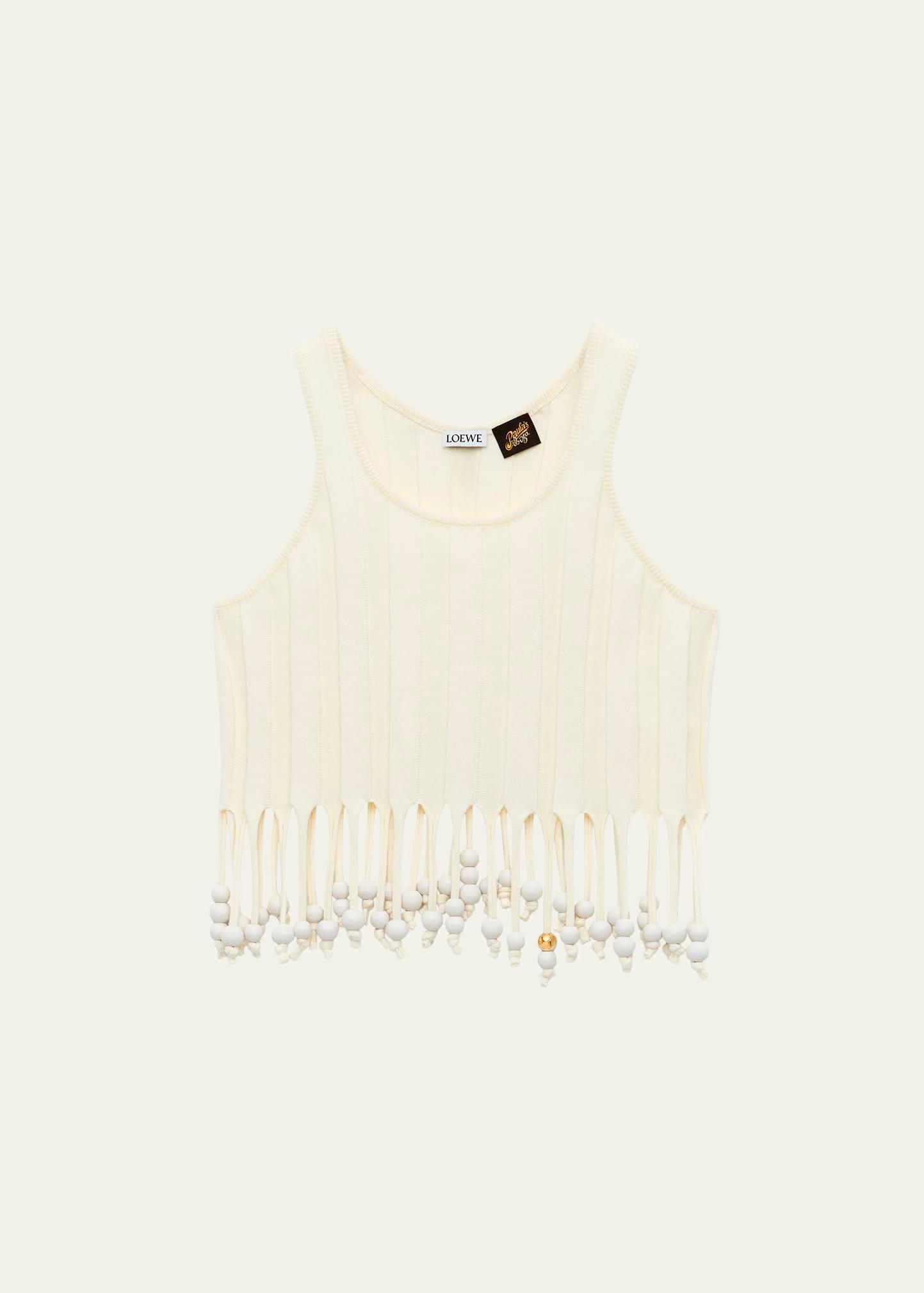 fringe beaded crop top