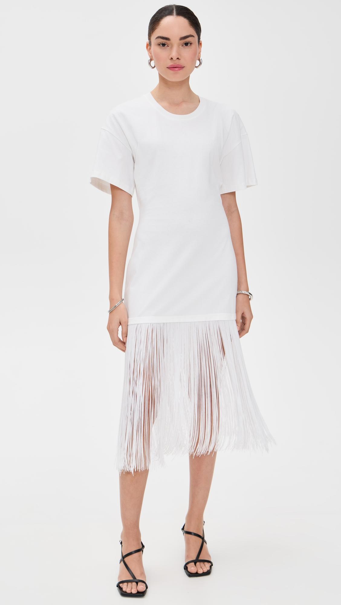 fringe cotton tee dress