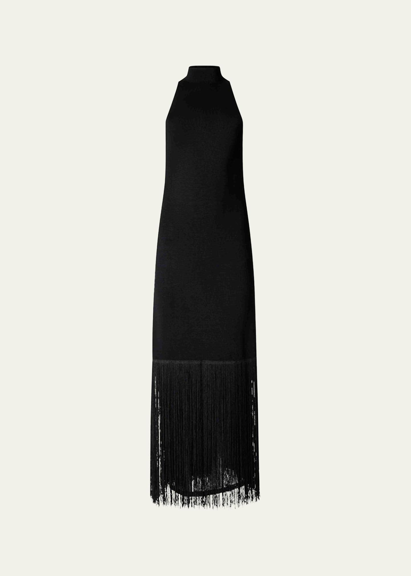 fringe high-neck dress
