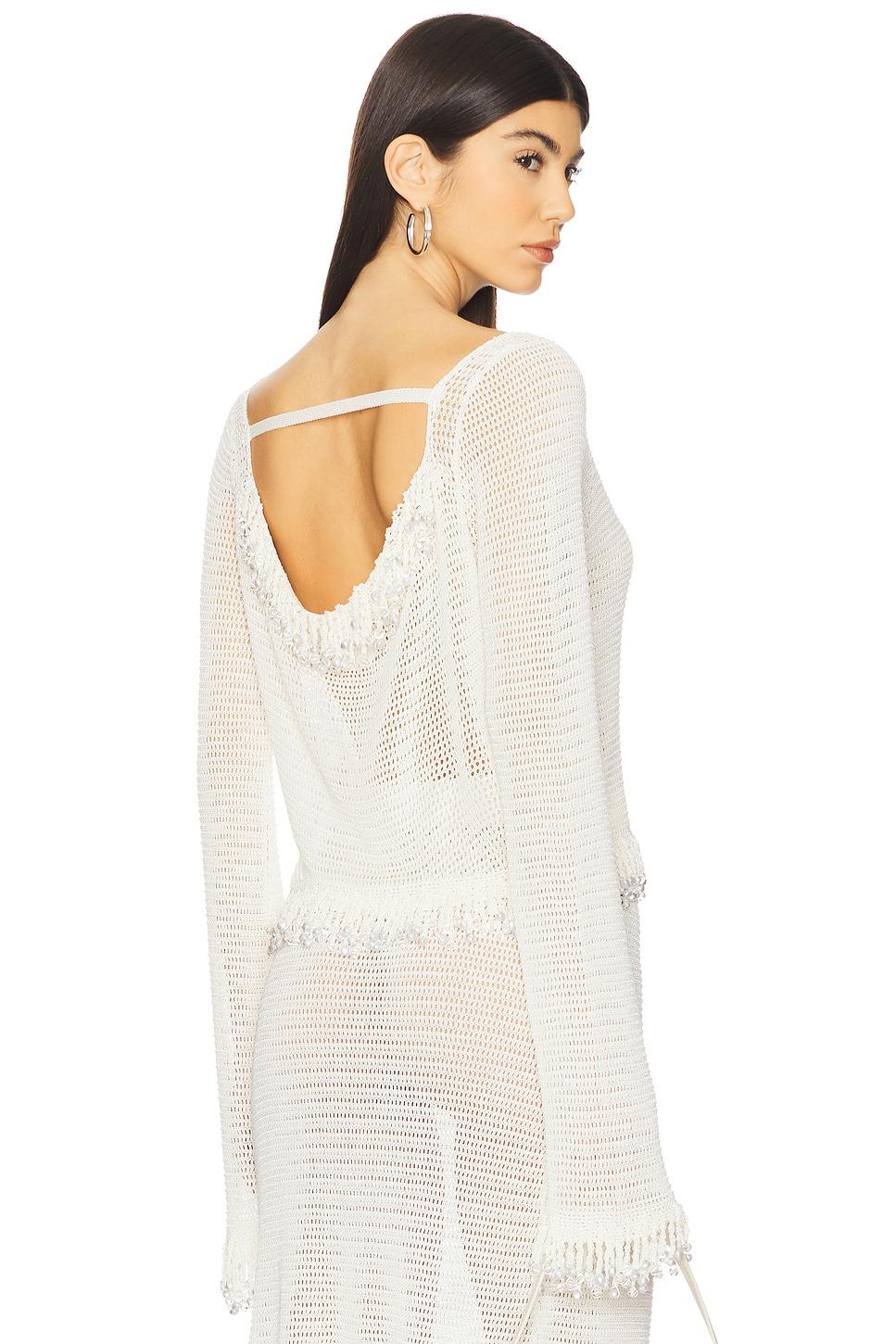 fringe long sleeve top