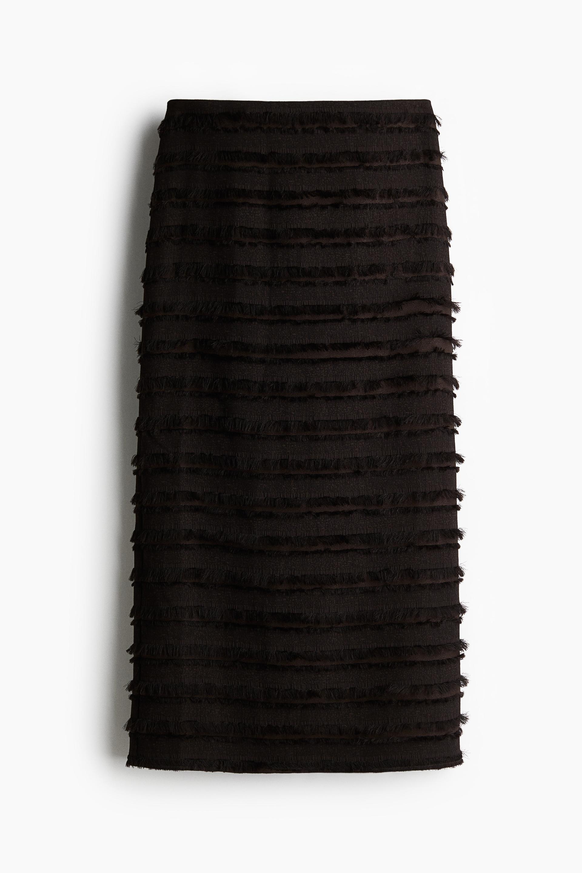fringe-trimmed midi skirt
