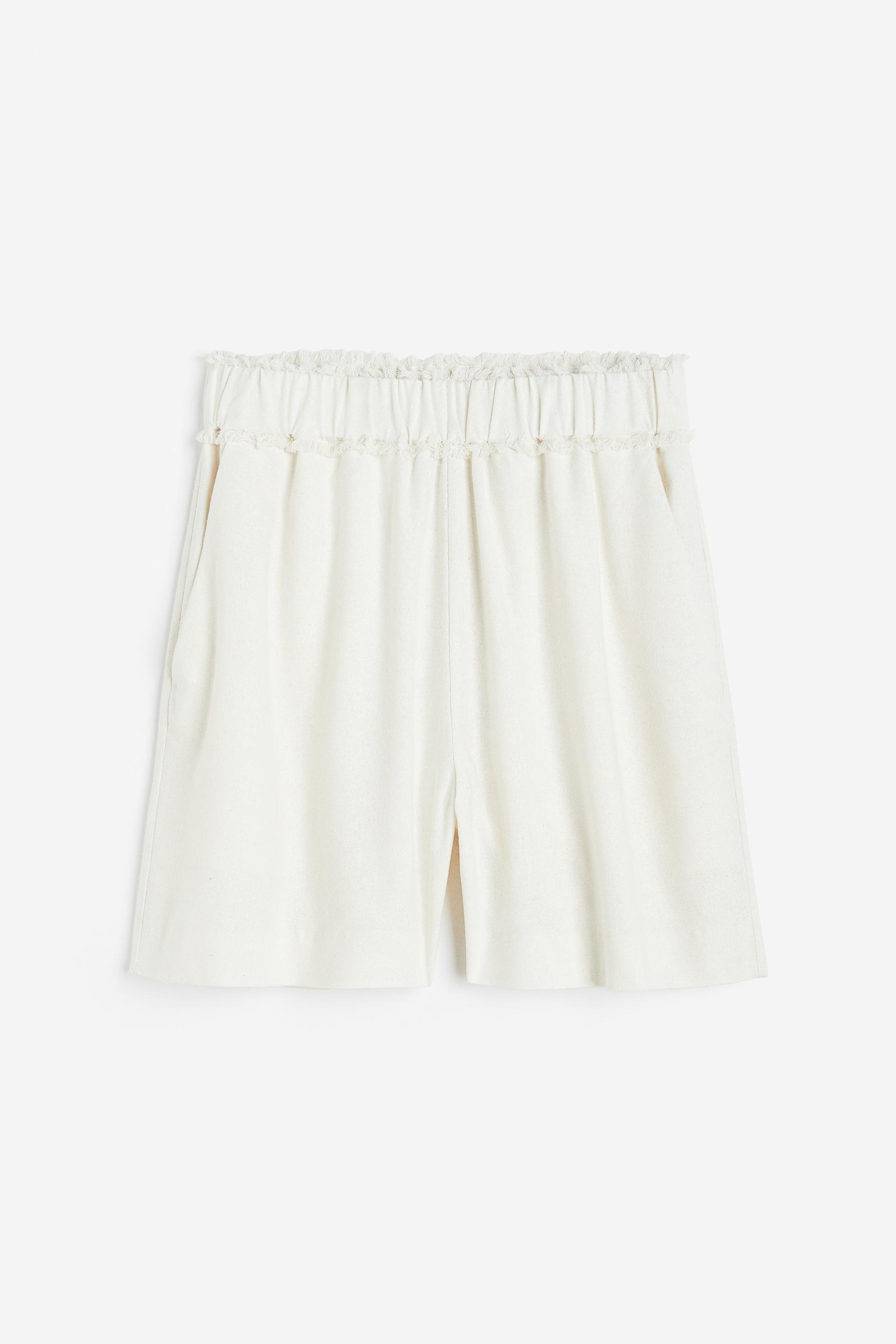 fringe-trimmed silk shorts