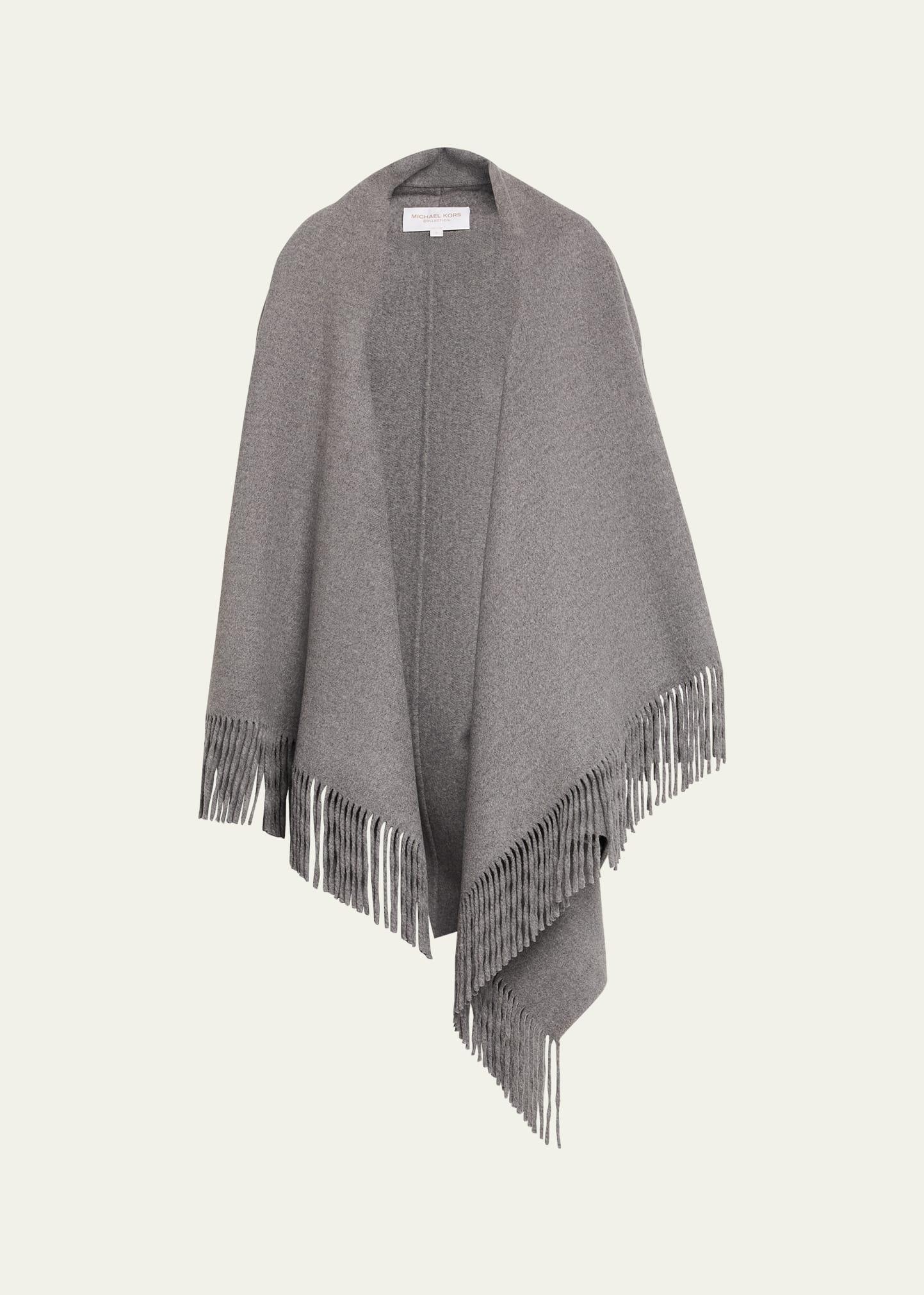 fringe wool clutch coat
