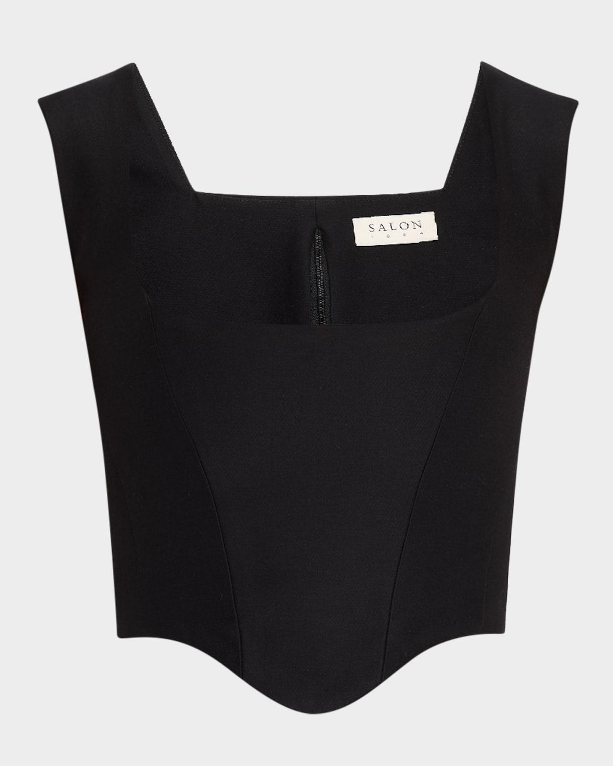 friuli cotton-silk crop bustier top
