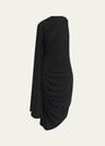 frog draped matte viscose jersey cape dress