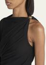 frog draped matte viscose jersey cape dress