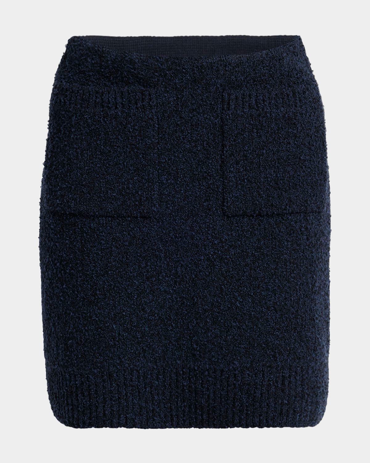front-pockets boucle mini skirt