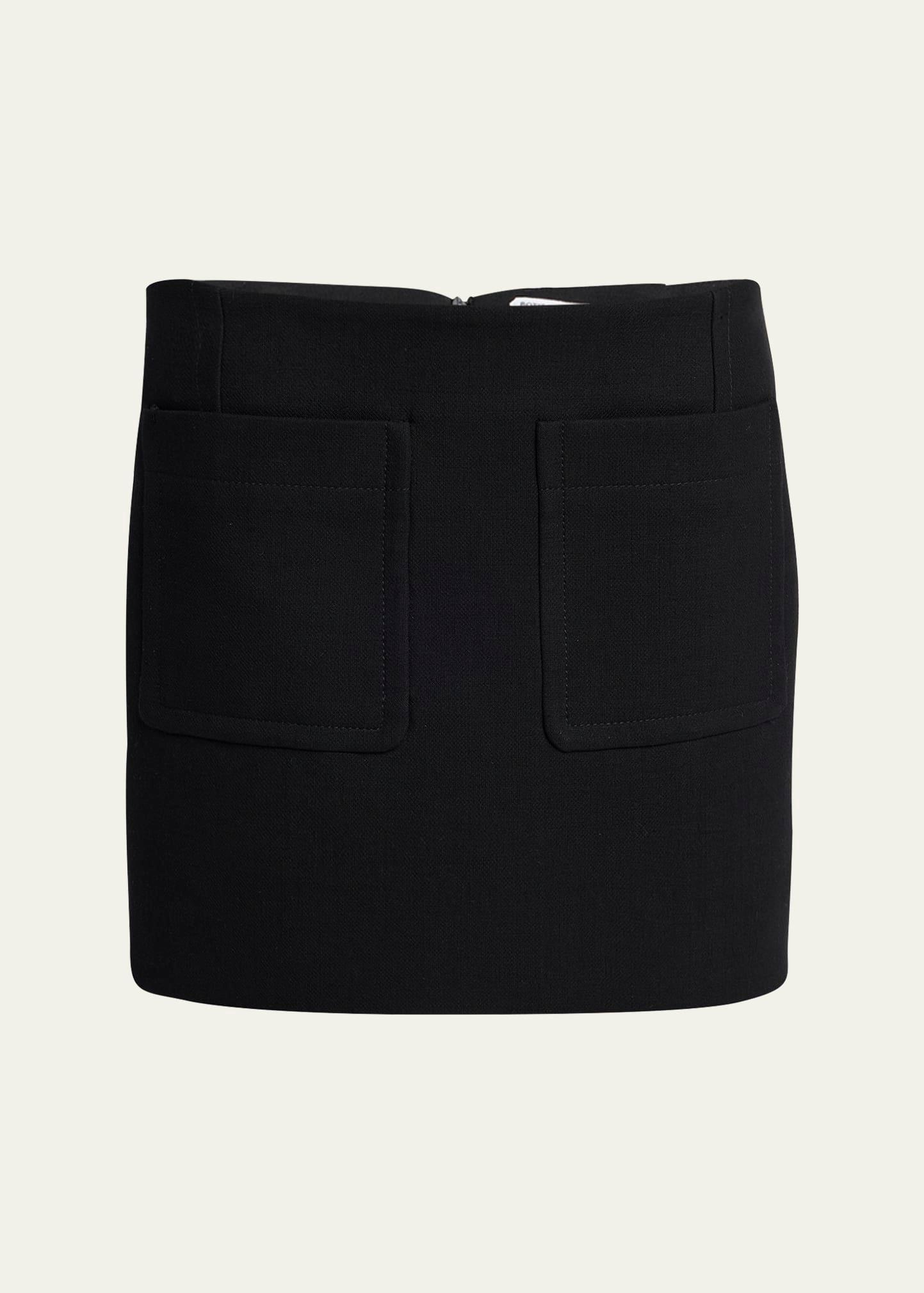 front-pockets mini pencil skirt