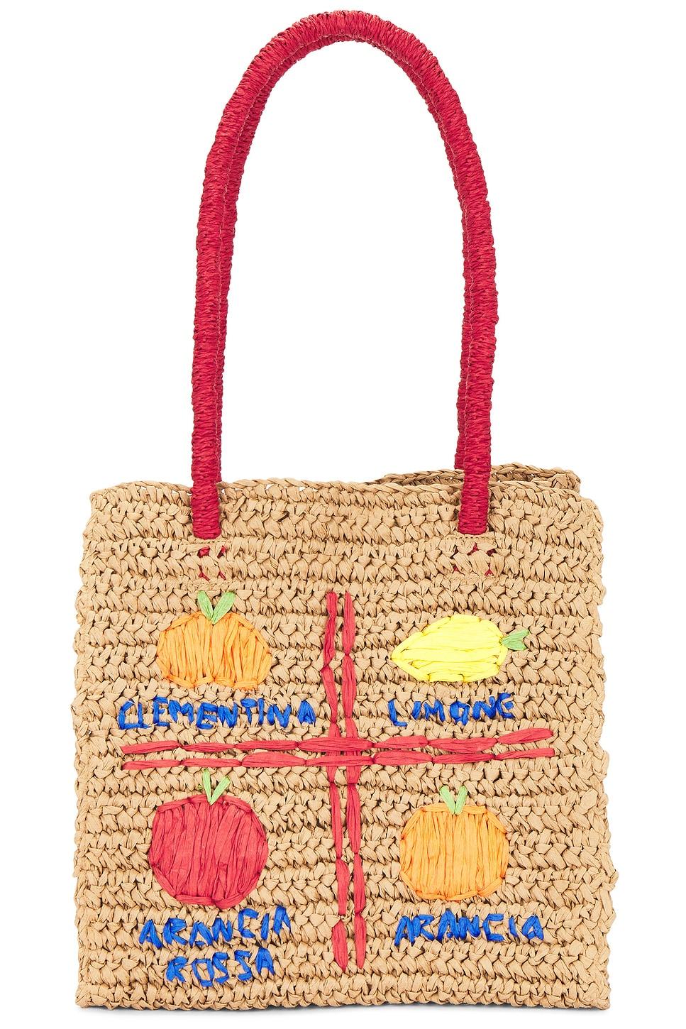 fruity raffia bag