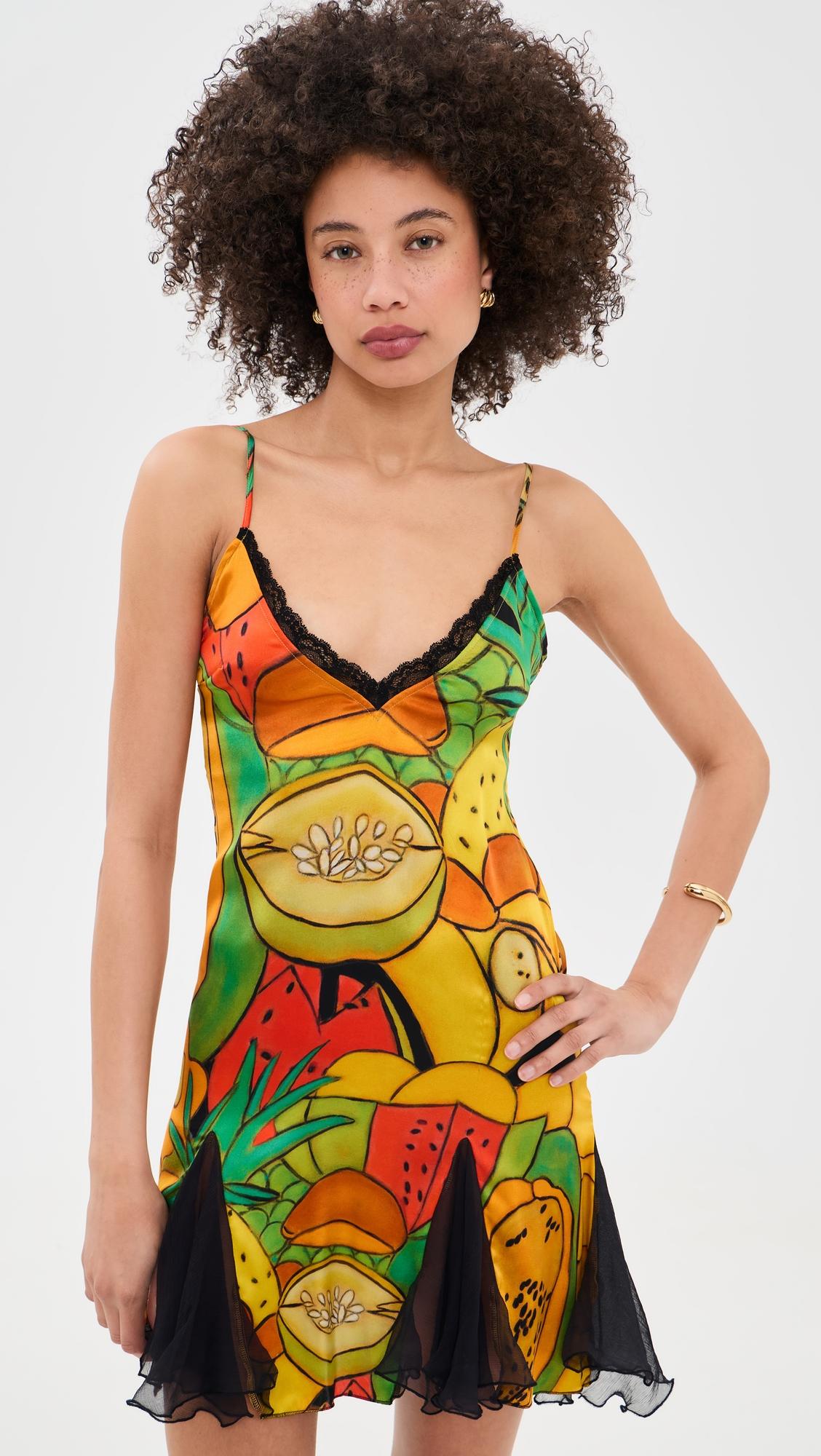 frutas silk mini dress