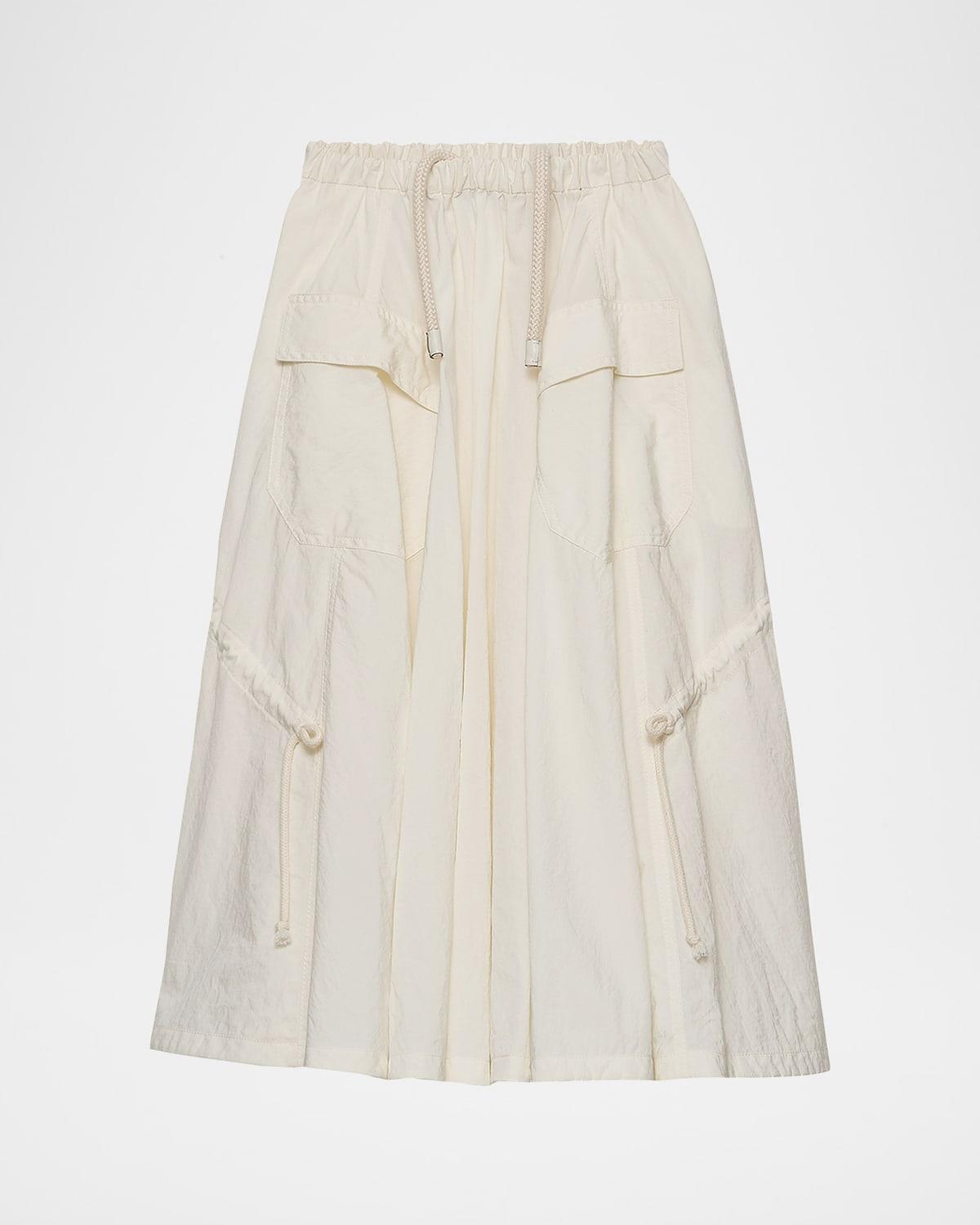 full cargo drawstring midi skirt