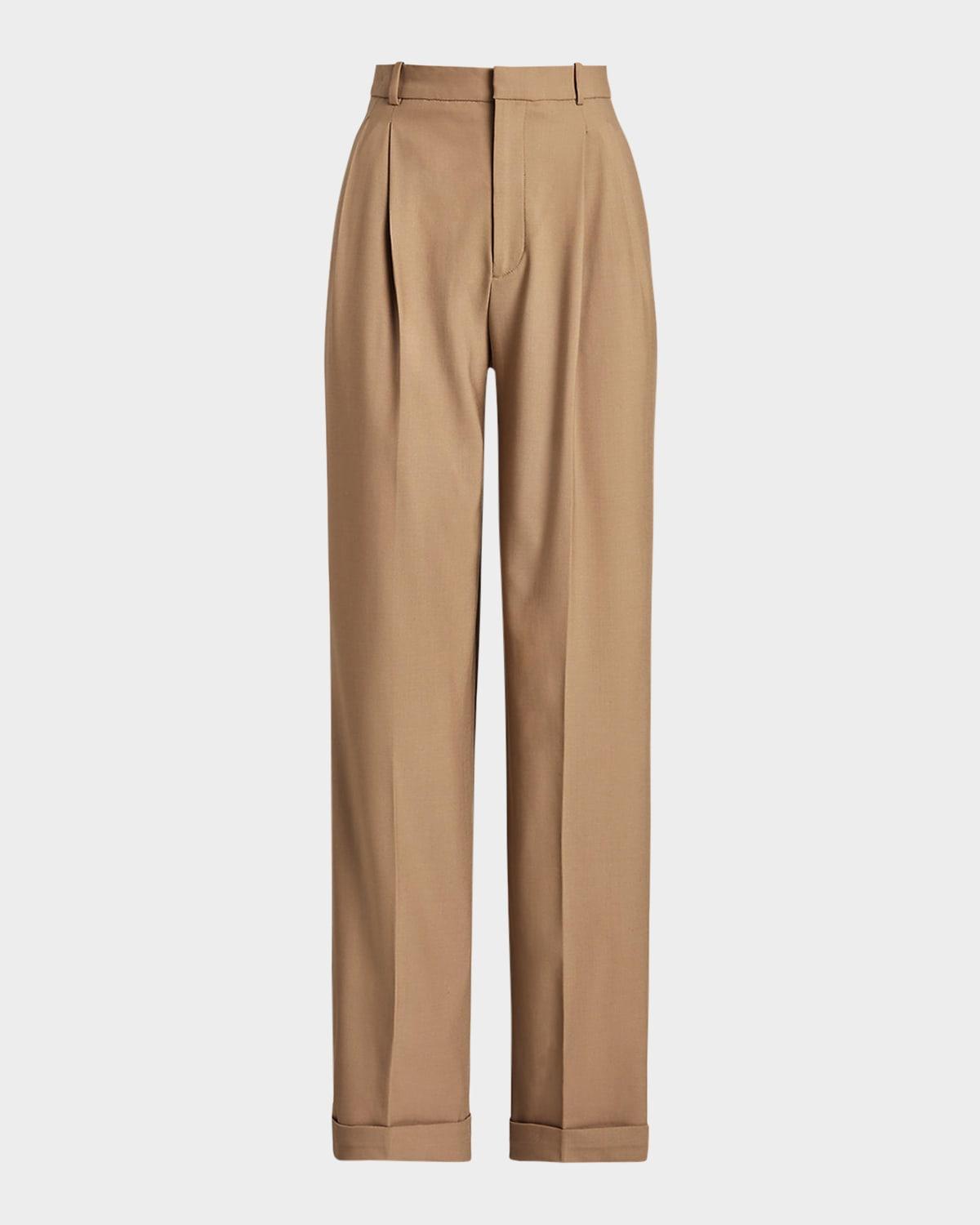full-length pleated pants