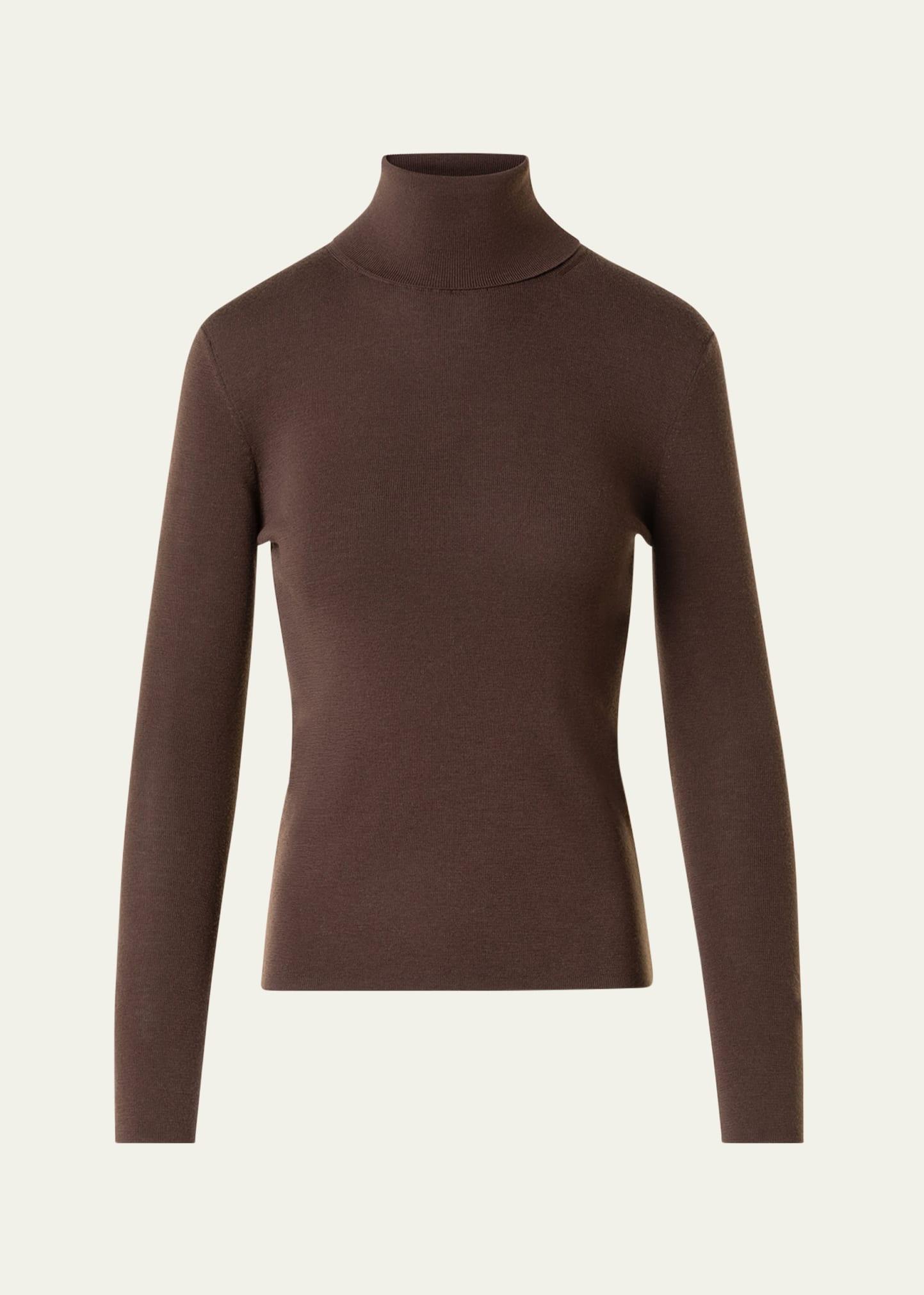 full needle merino wool turtleneck sweater