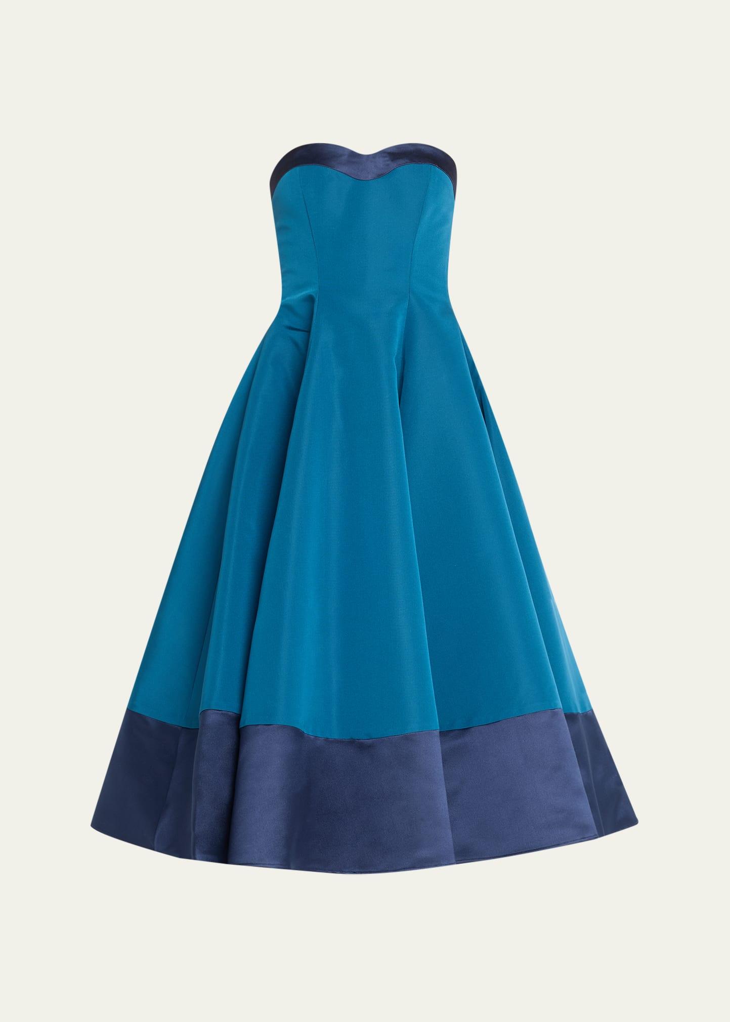 full-skirt strapless a-line dress