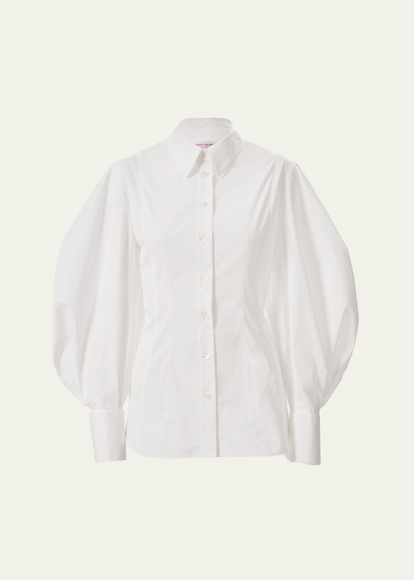 full-sleeve cotton button-down top