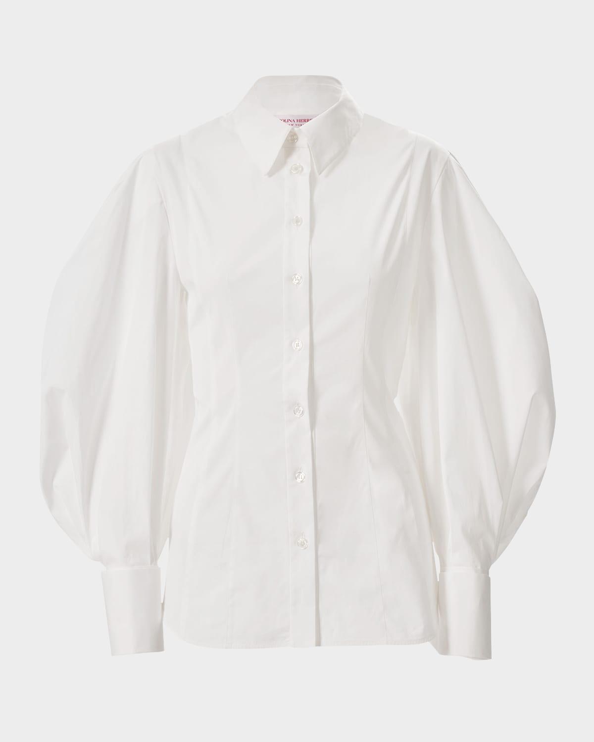 full-sleeve cotton button-down top