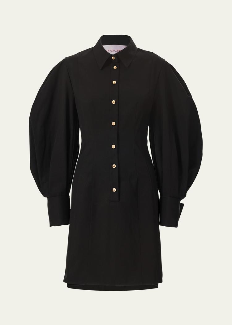 full-sleeve mini shirtdress