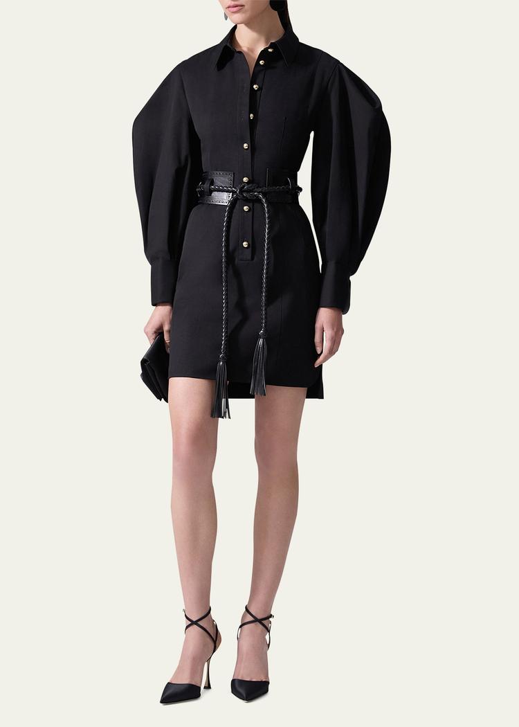 full-sleeve mini shirtdress