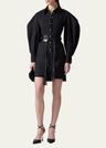 full-sleeve mini shirtdress