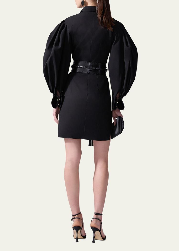 full-sleeve mini shirtdress