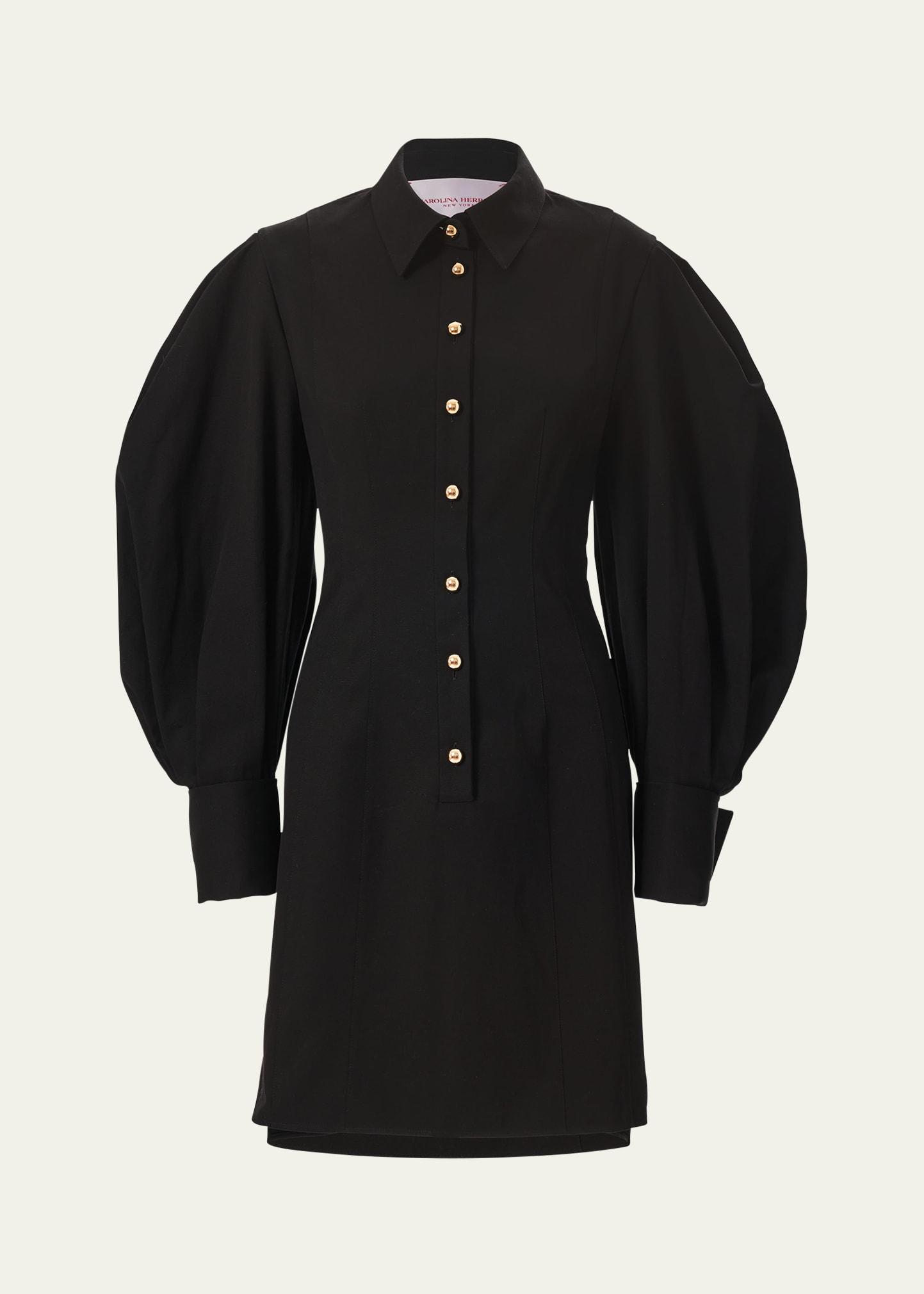 full-sleeve mini shirtdress
